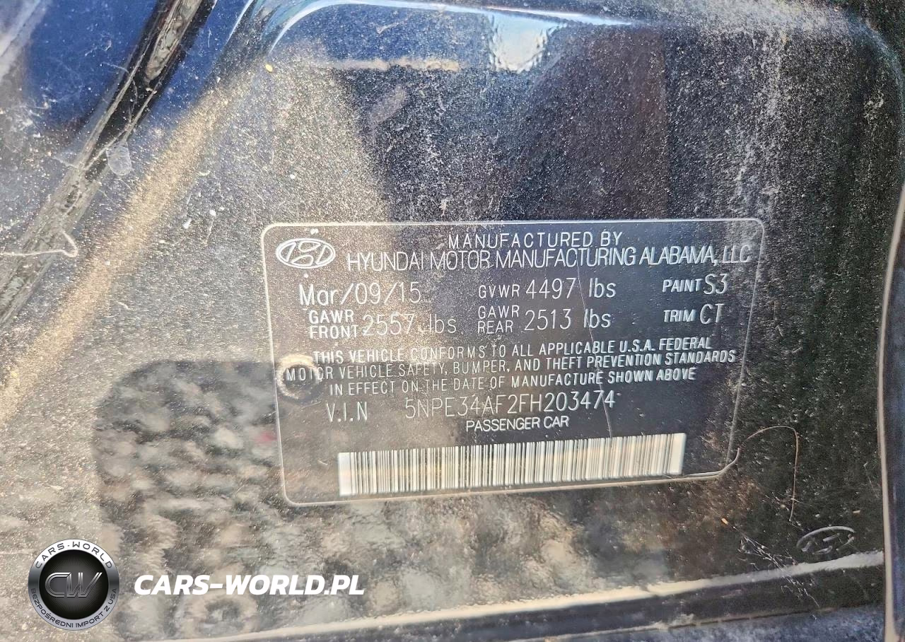 2015 Hyundai Sonata Sport VIN:5NPE34AF2FH203474 - 12