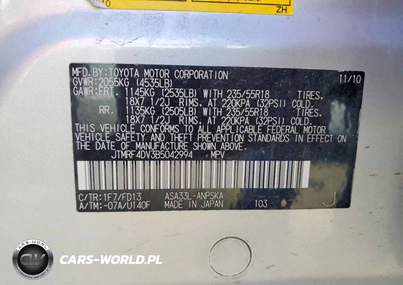 2011 Toyota Rav4 Sport VIN:JTMRF4DV3B5042994 - 13