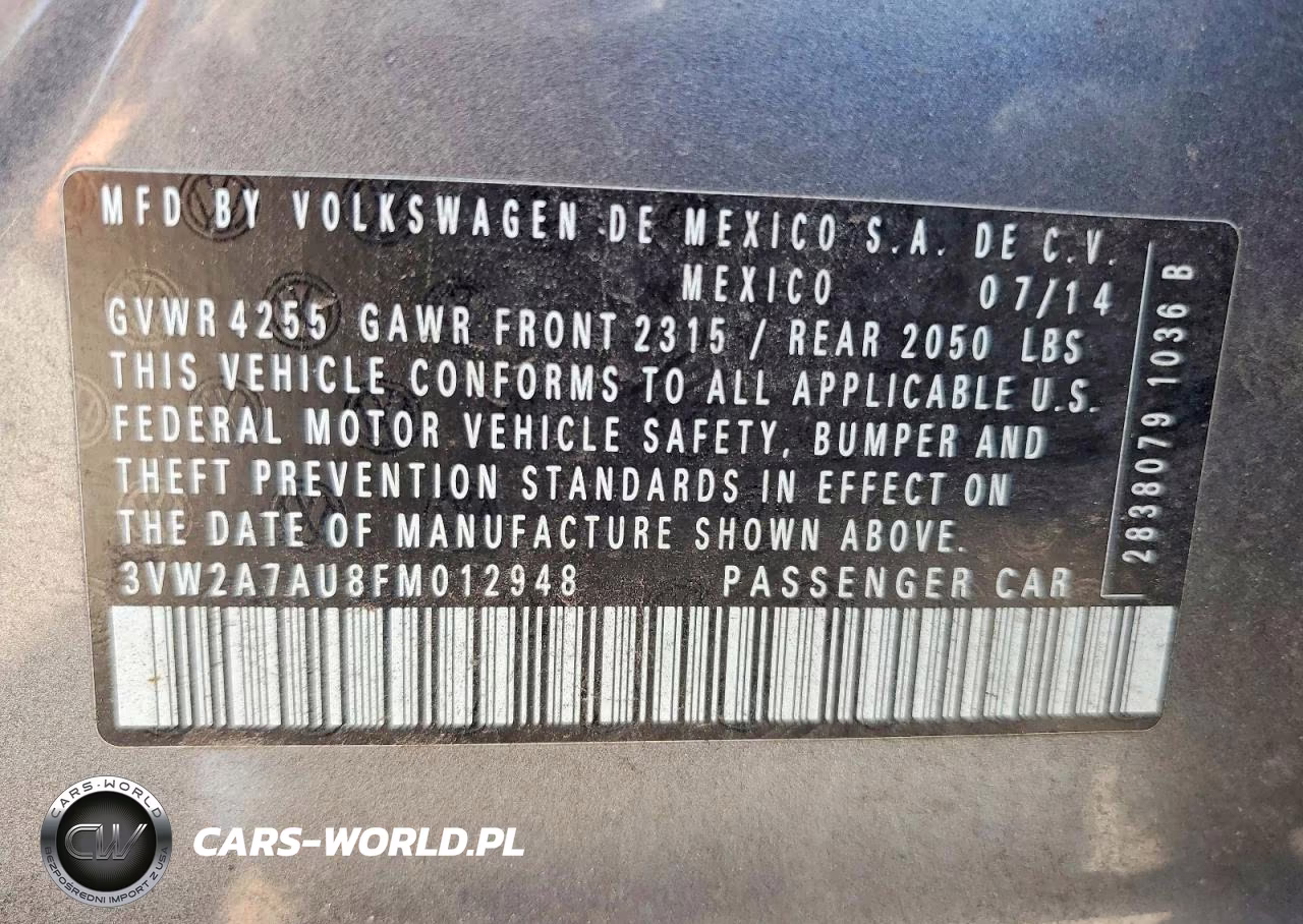2015 Volkswagen Golf Tdi VIN:3VW2A7AU8FM012948 - 12