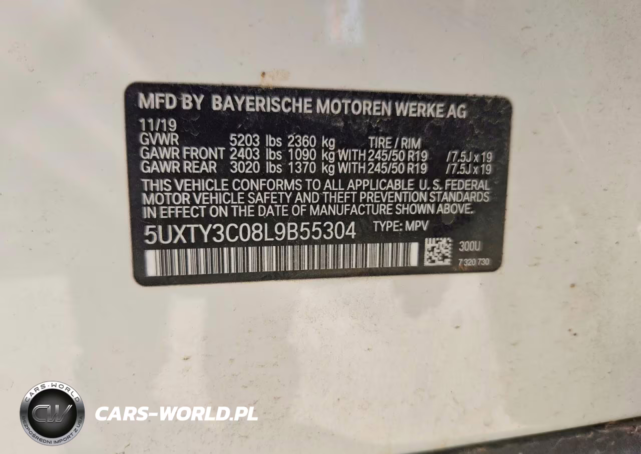 2020 BMW X3 Sdrive30I VIN:5UXTY3C08L9B55304 - 13