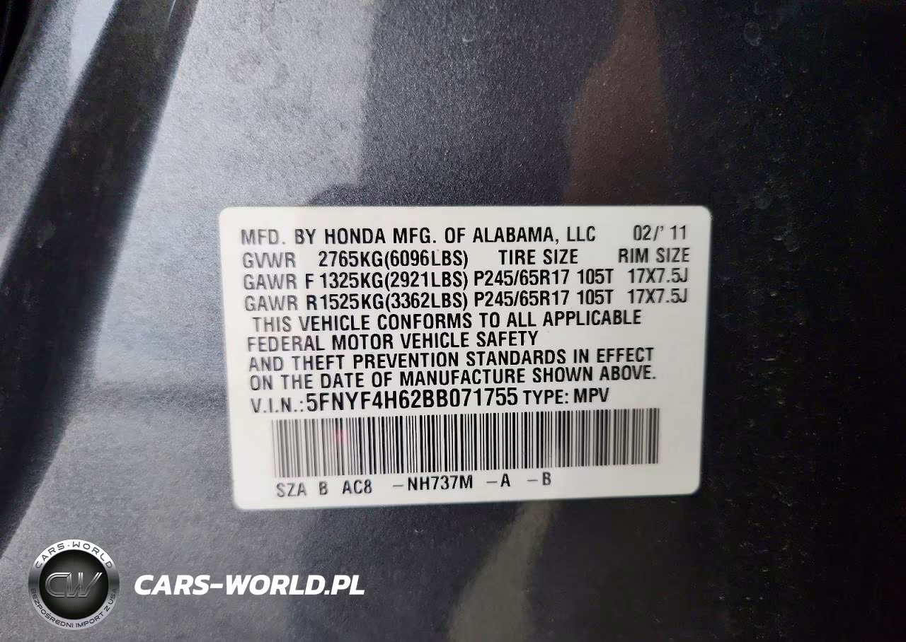 2011 Honda Pilot Exl VIN:5FNYF4H62BB071755 - 13