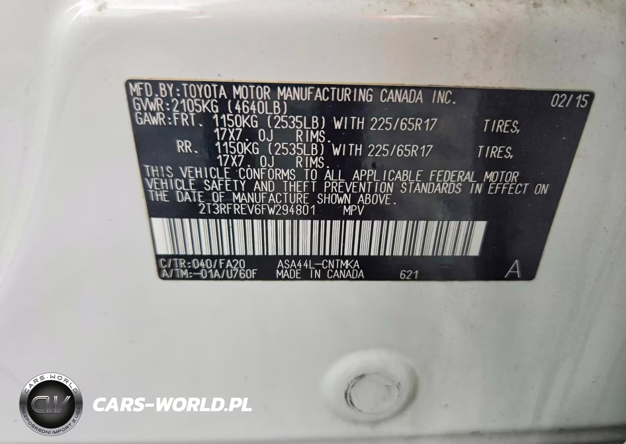 2015 Toyota Rav4 Xle VIN:2T3RFREV6FW294801 - 13