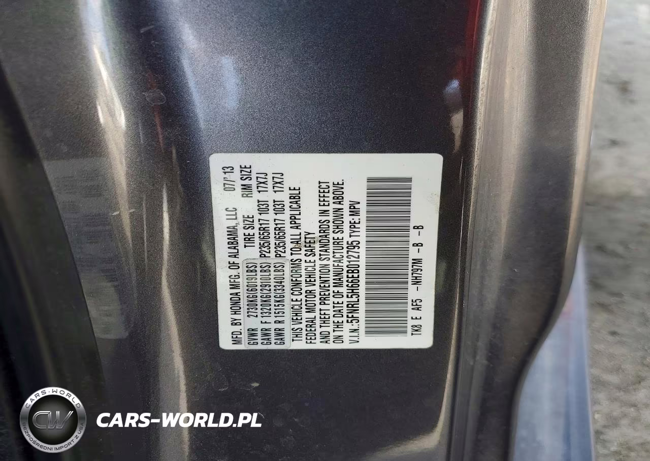 2014 Honda Odyssey Exl VIN:5FNRL5H66EB012795 - 13