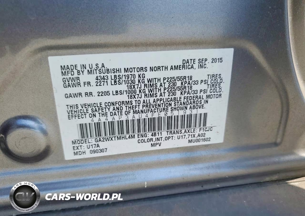 2015 Mitsubishi Outlander Sport Es VIN:4A4AP3AU4FE051931 - 13