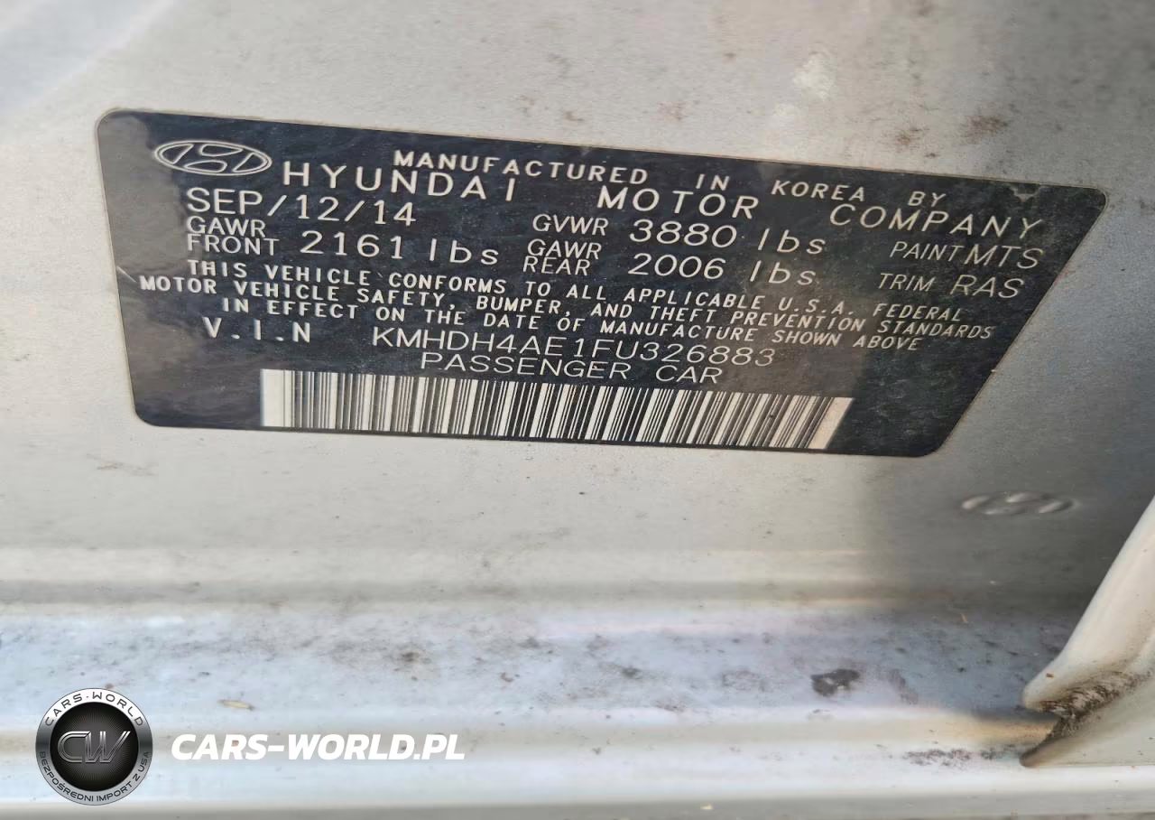 2015 Hyundai Elantra Limited VIN:KMHDH4AE1FU326883 - 12