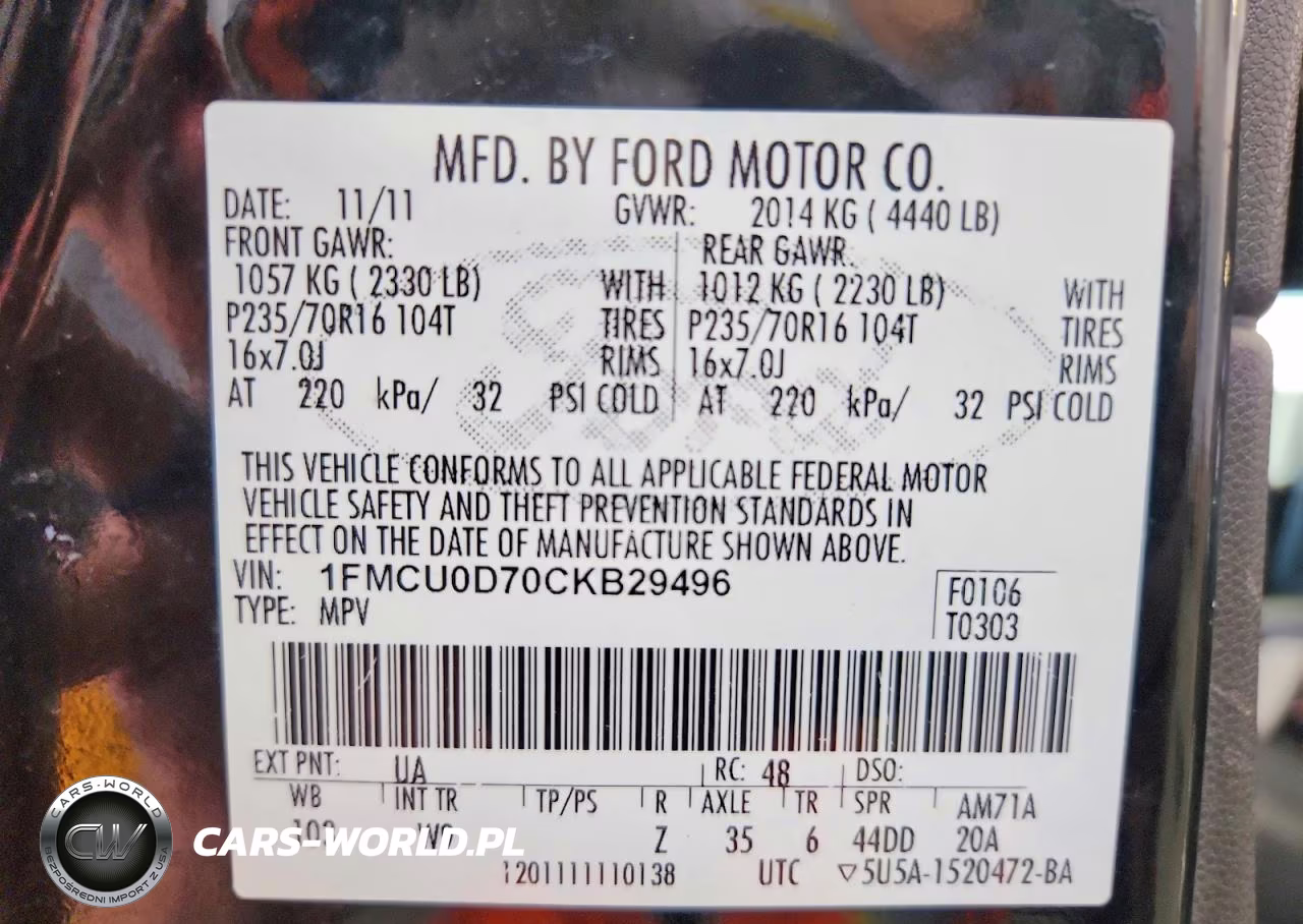 2012 Ford Escape Xlt VIN:1FMCU0D70CKB29496 - 13
