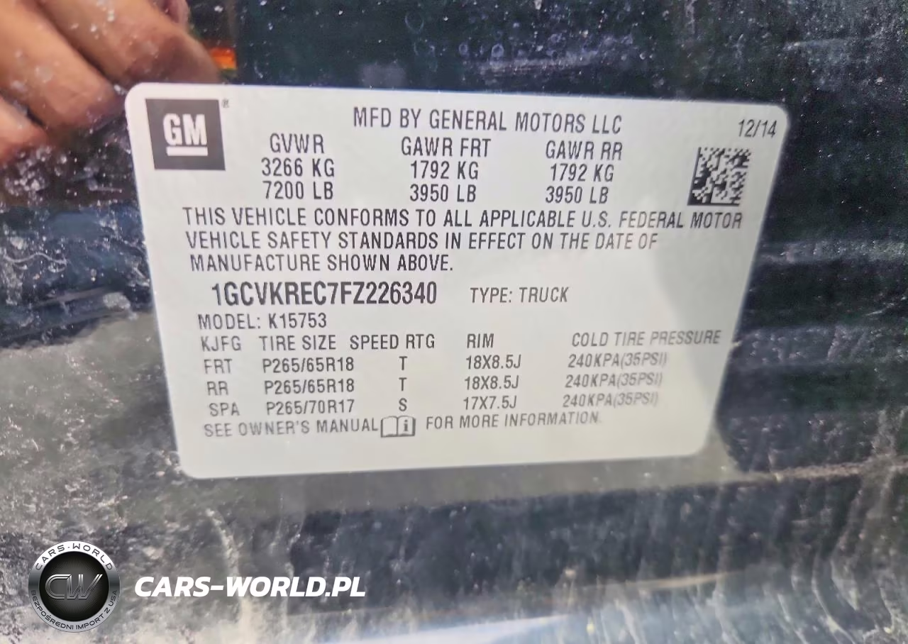 2015 Chevrolet Silverado K1500 Lt VIN:1GCVKREC7FZ226340 - 12