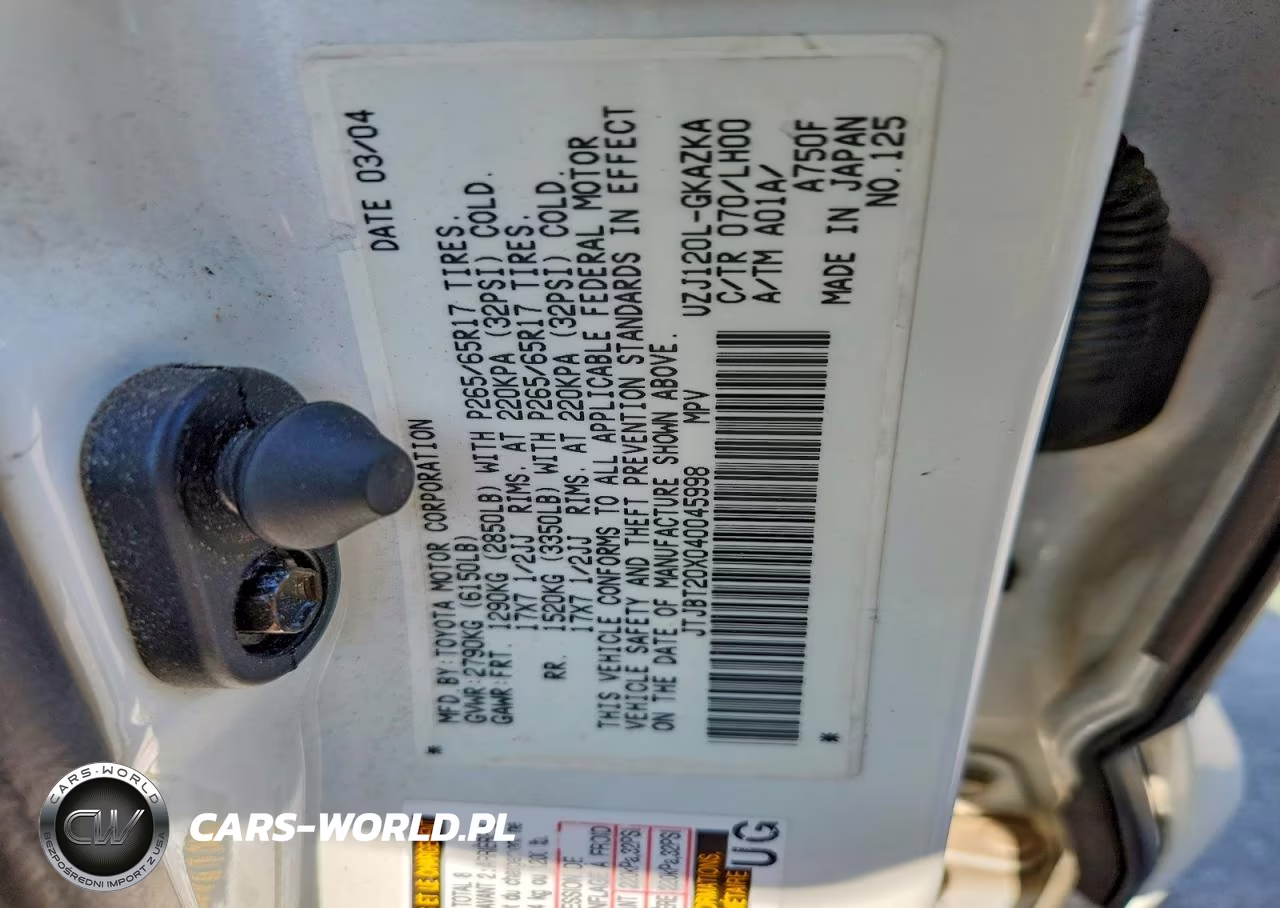 2004 Lexus Gx 470 VIN:JTJBT20X040045998 - 13