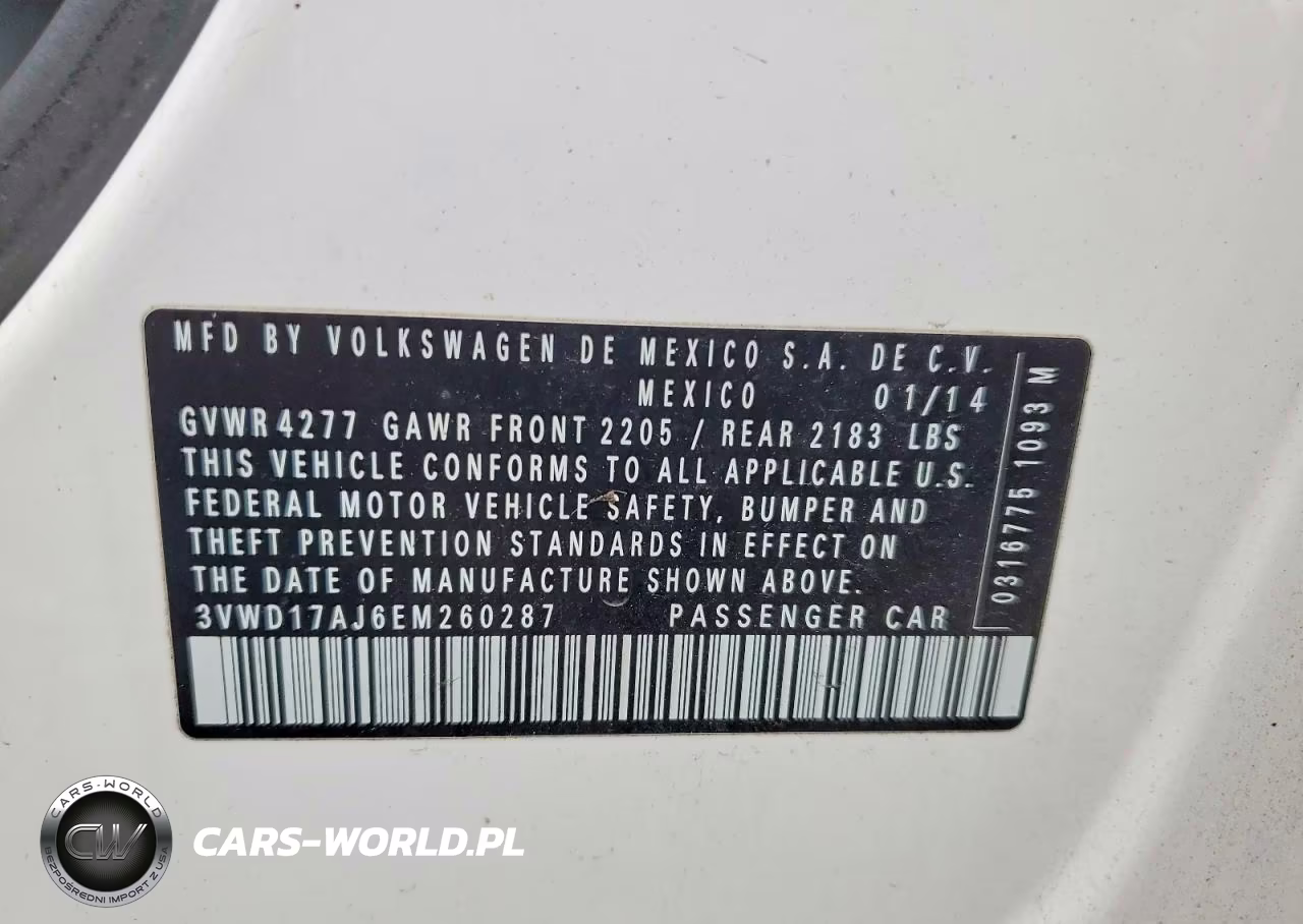 2014 Volkswagen Jetta Se VIN:3VWD17AJ6EM260287 - 13