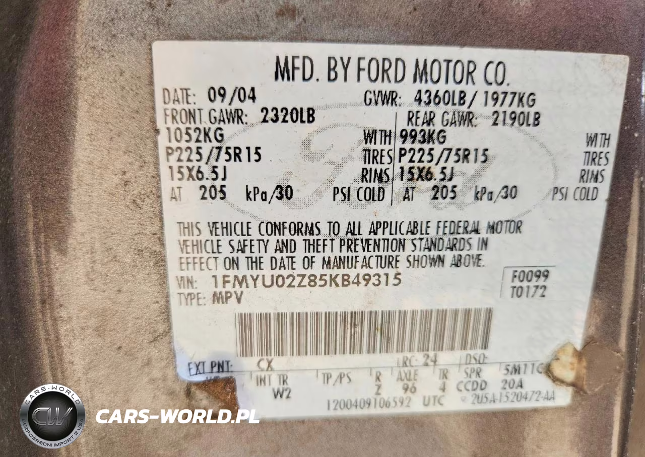 2005 Ford Escape Xls VIN:1FMYU02Z85KB49315 - 14