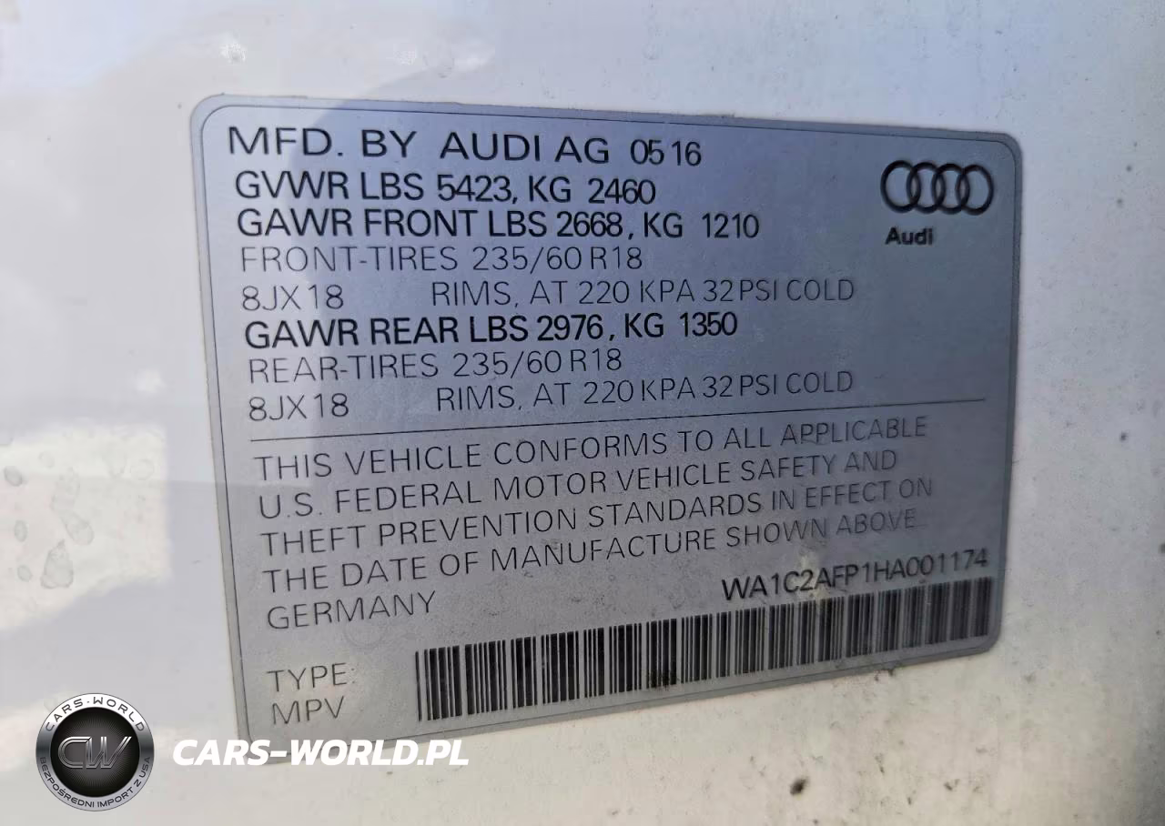 2017 Audi Q5 Premium VIN:WA1C2AFP1HA001174 - 12