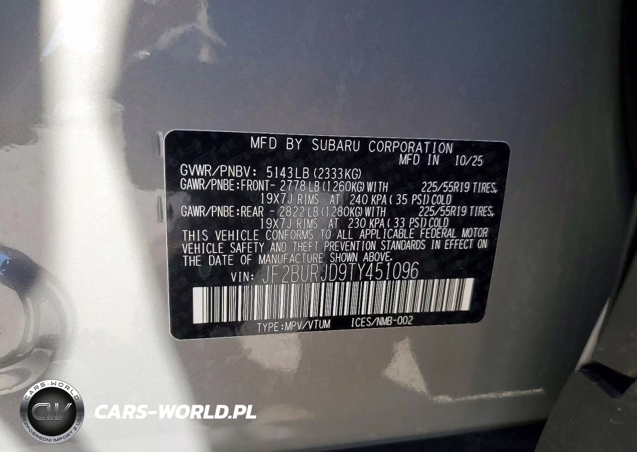 2026 Subaru Outback Touring Xt VIN:JF2BURJD9TY451096 - 13