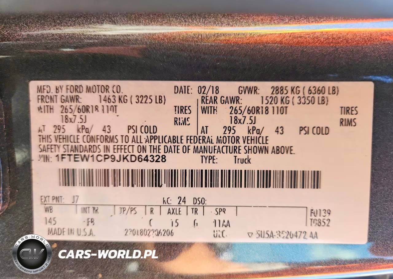 2018 Ford F150 Supercrew VIN:1FTEW1CP9JKD64328 - 13
