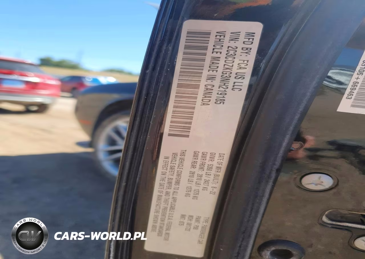 2022 Dodge Challenger Gt VIN:2C3CDZKG3NH219185 - 12