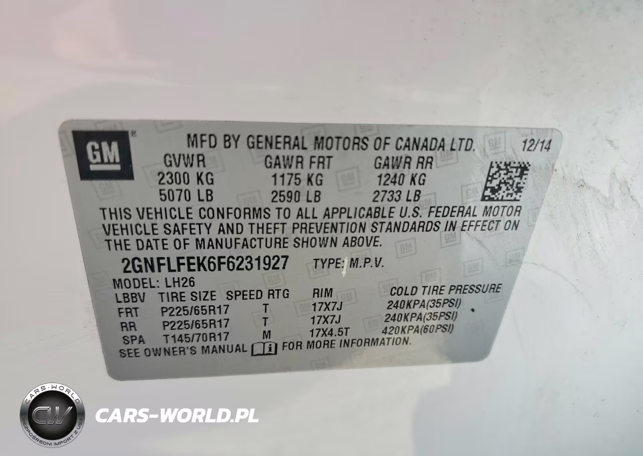 2015 Chevrolet Equinox Lt VIN:2GNFLFEK6F6231927 - 13