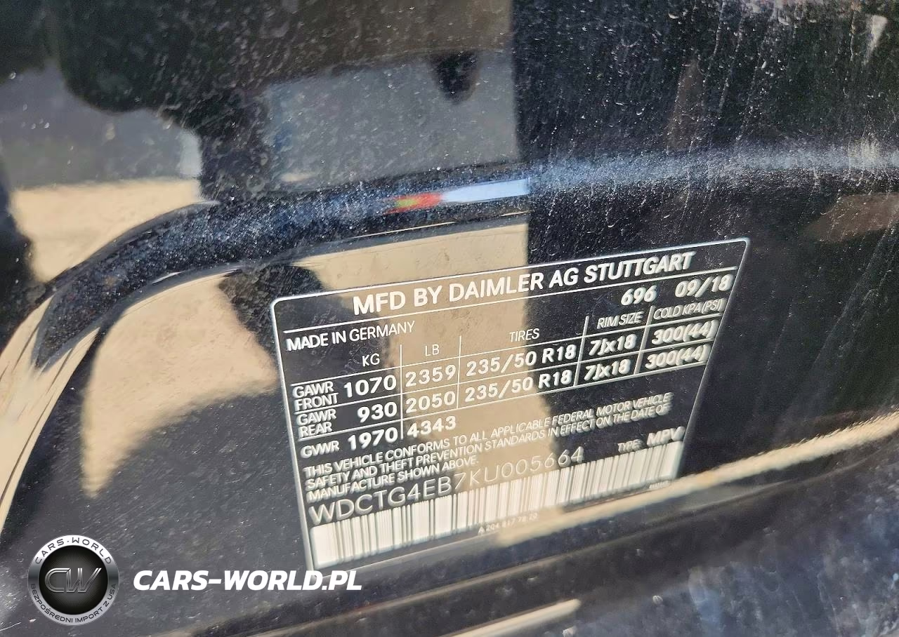 2019 Mercedes-Benz Gla 250 VIN:WDCTG4EB7KU005664 - 13