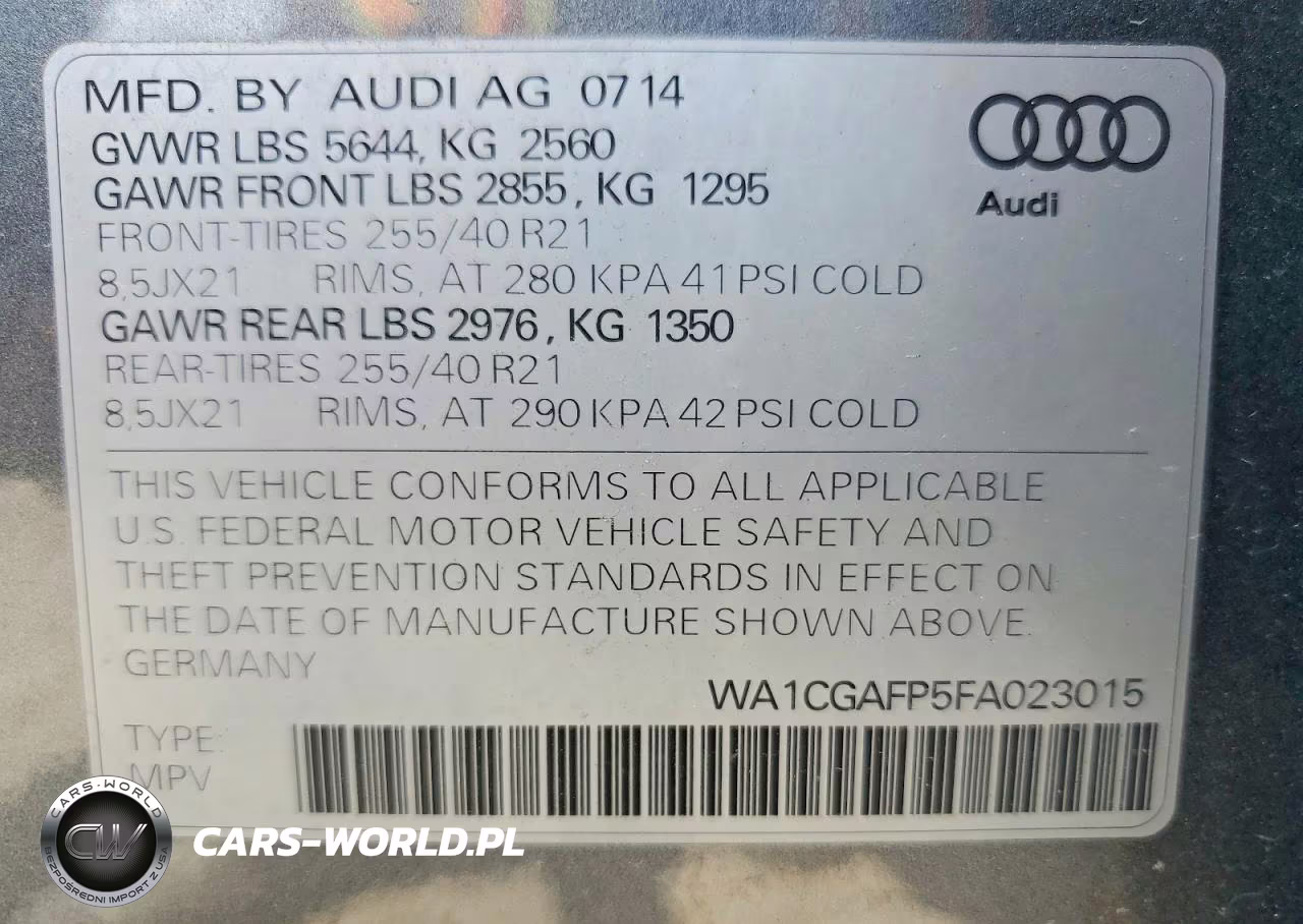 2015 Audi Sq5 Premium Plus VIN:WA1CGAFP5FA023015 - 13