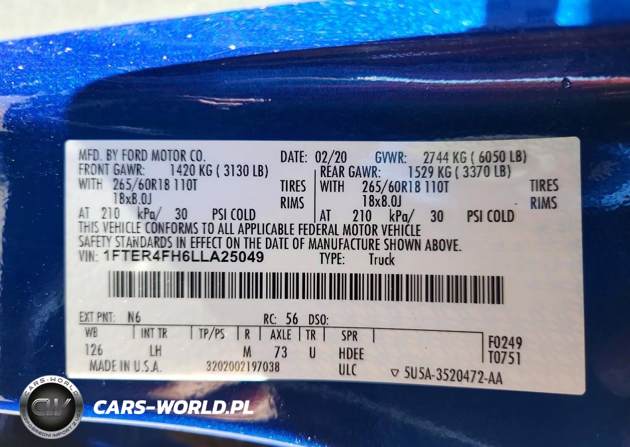 2020 Ford Ranger Xl VIN:1FTER4FH6LLA25049 - 13