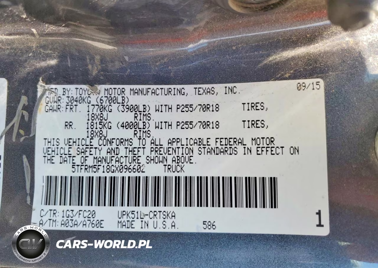 2016 Toyota Tundra Sr5 VIN:5TFRM5F18GX096602 - 12