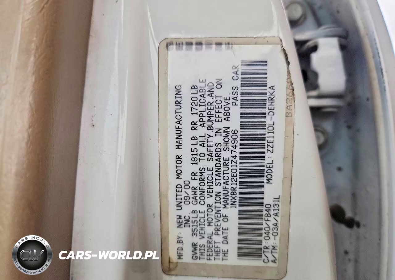 2001 Toyota Corolla Ce VIN:1NXBR12E01Z474906 - 12
