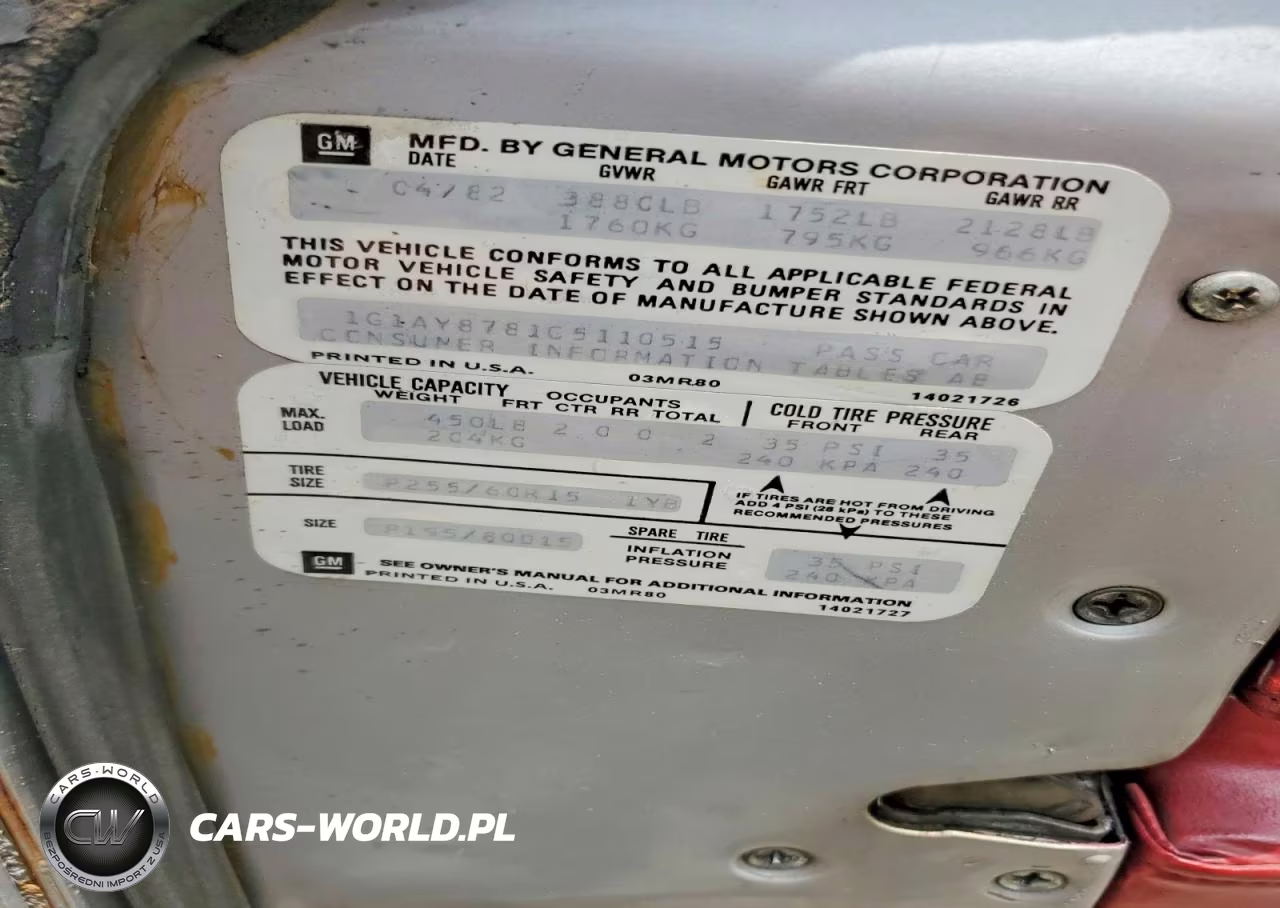 1982 Chevrolet Corvette VIN:1G1AY8781C5110515 - 12