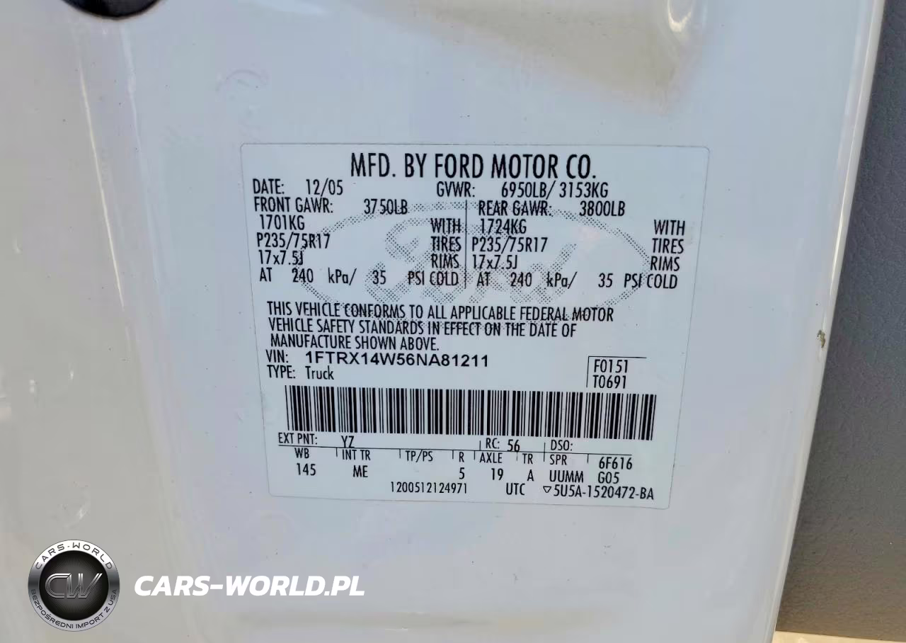 2006 Ford F150 VIN:1FTRX14W56NA81211 - 13