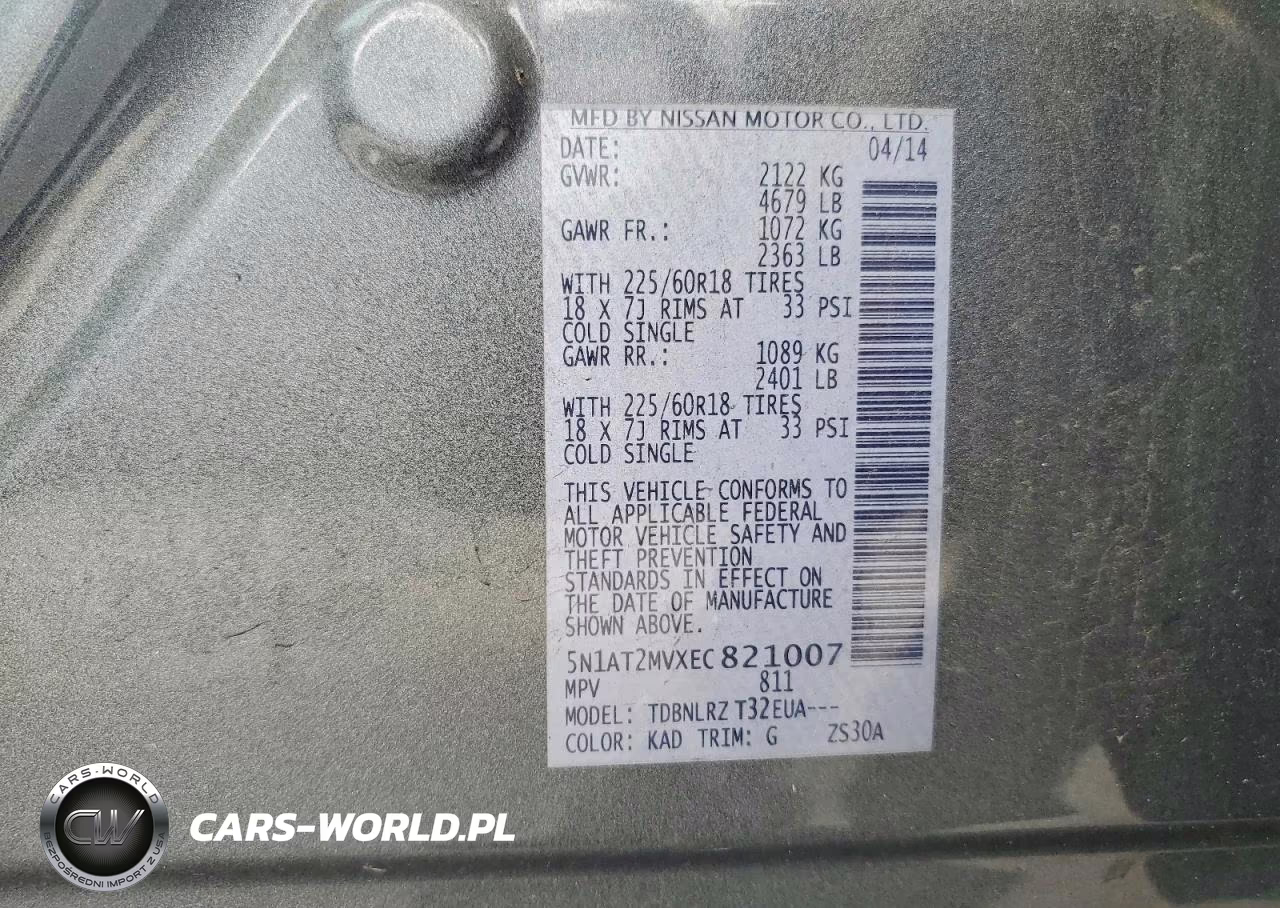 2014 Nissan Rogue S VIN:5N1AT2MVXEC821007 - 13