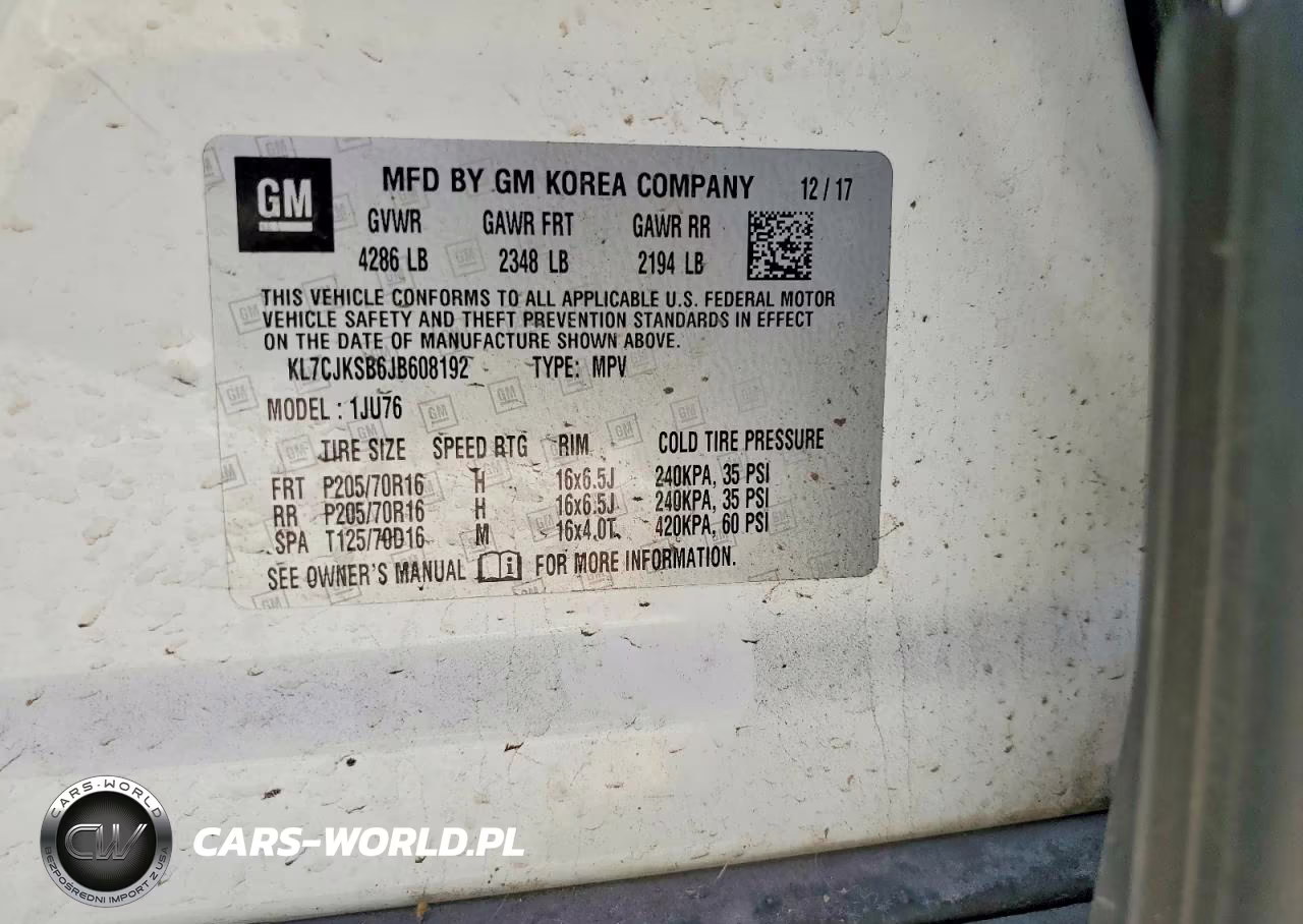 2018 Chevrolet Trax Ls VIN:KL7CJKSB6JB608192 - 13