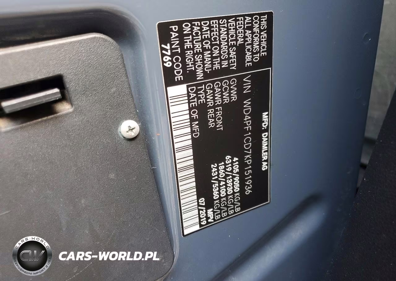 2019 Mercedes-Benz Sprinter 2500-3500 VIN:WD4PF1CD7KP151936 - 13