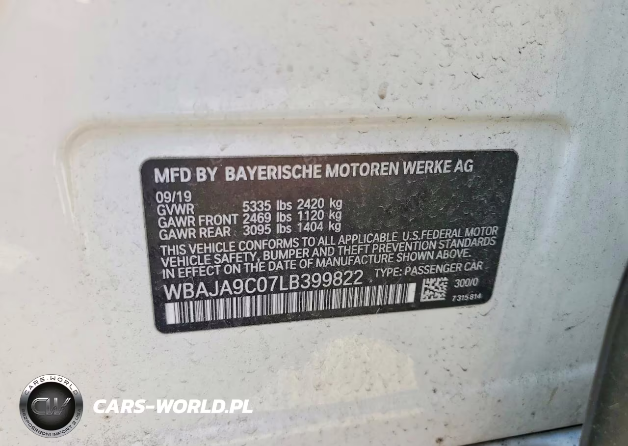2020 BMW 530E VIN:WBAJA9C07LB399822 - 12