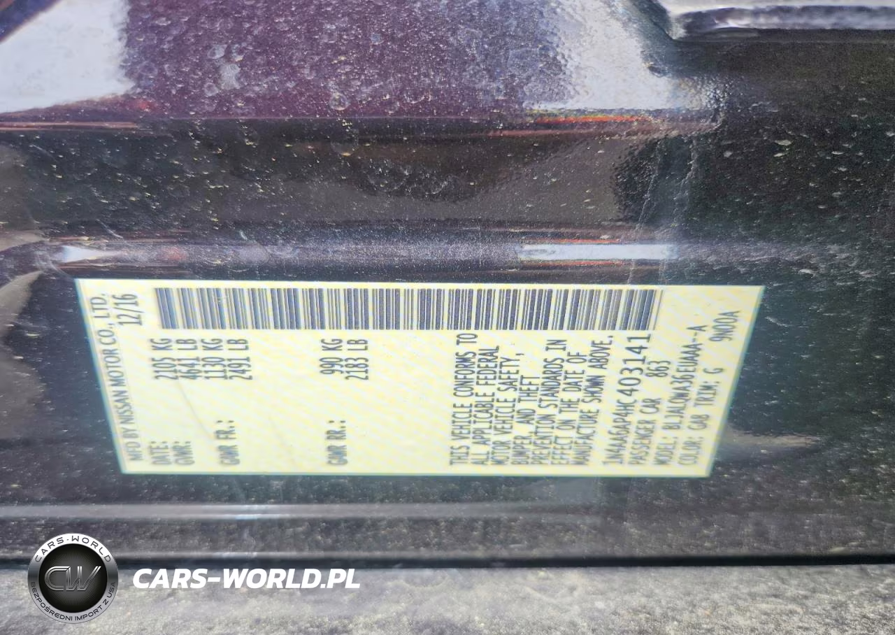 NISSAN MAXIMA 3.5 VIN:1N4AA6AP4HC403141 - 12