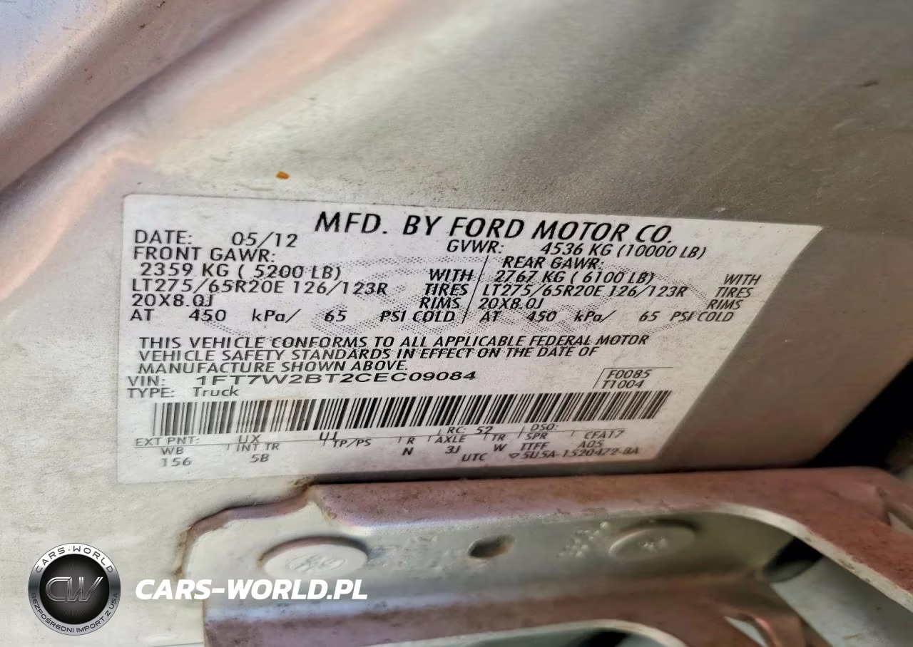 2012 Ford F250 Super Duty VIN:1FT7W2BT2CEC09084 - 12