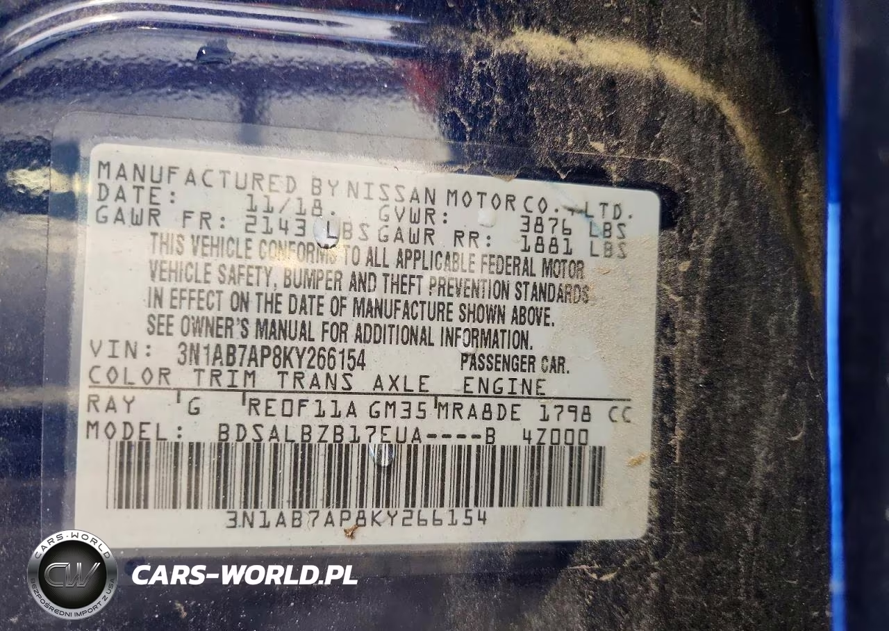 2019 Nissan Sentra S VIN:3N1AB7AP8KY266154 - 12