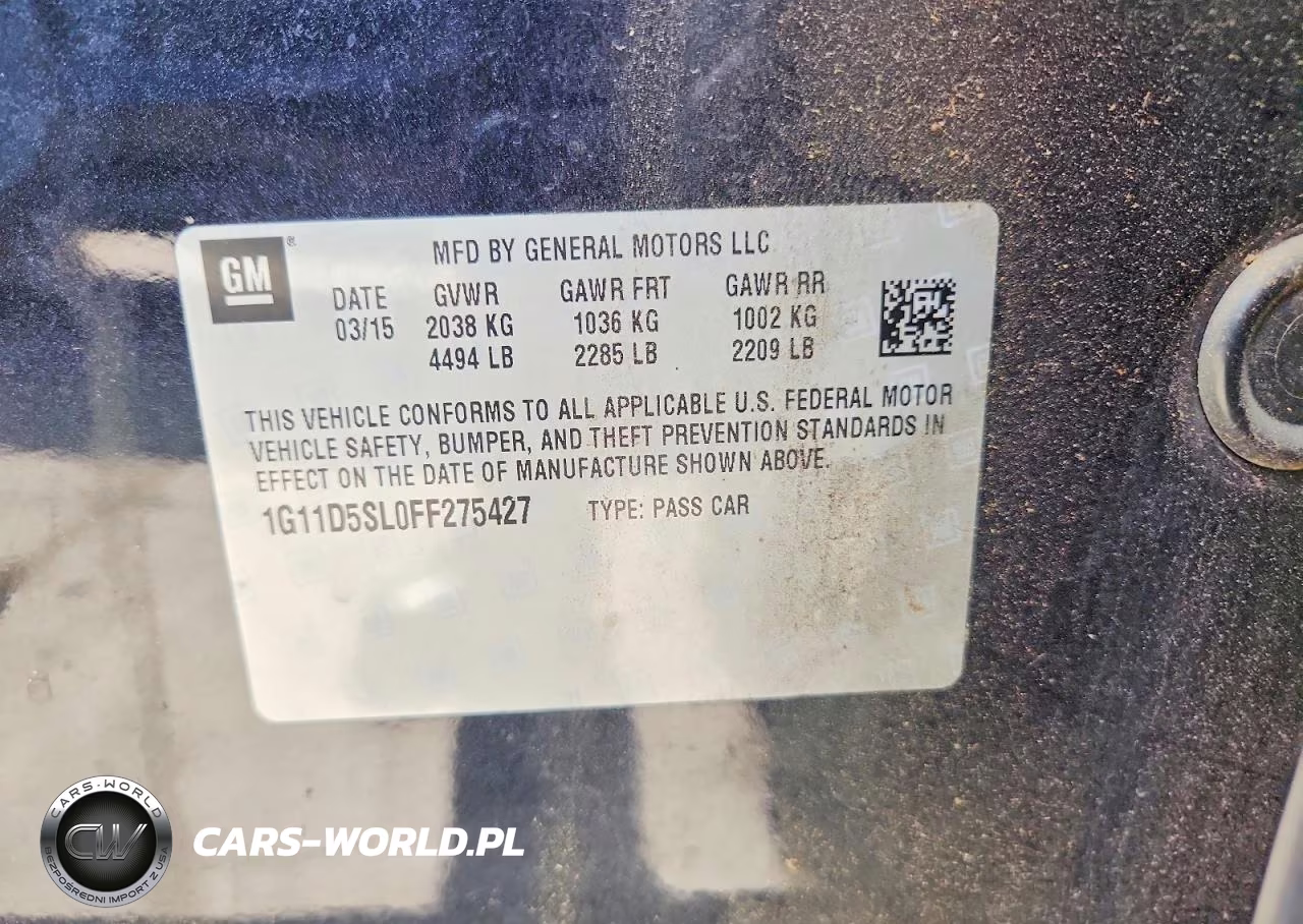 2015 Chevrolet Malibu 2Lt VIN:1G11D5SL0FF275427 - 12