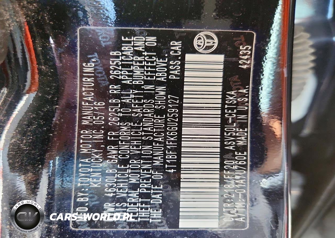 2016 Toyota Camry Se VIN:4T1BF1FK6GU259127 - 13