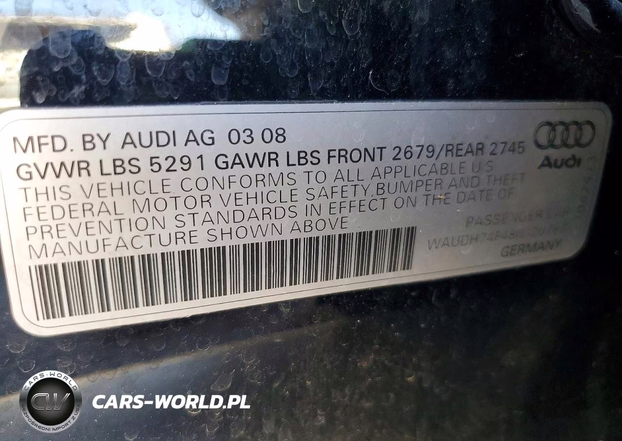 2008 Audi A6 3.2 Quattro VIN:WAUDH74F48N120767 - 12