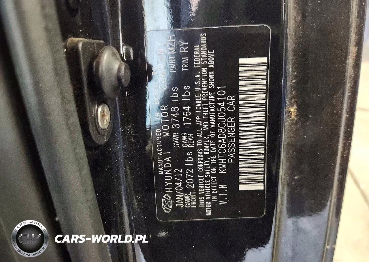 2012 Hyundai Veloster Base VIN:KMHTC6AD8CU054101 - 12