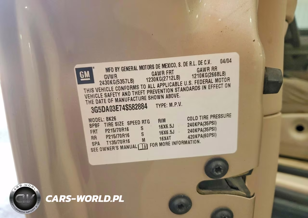 2004 Buick Rendezvous Cx VIN:3G5DA03E74S582884 - 13