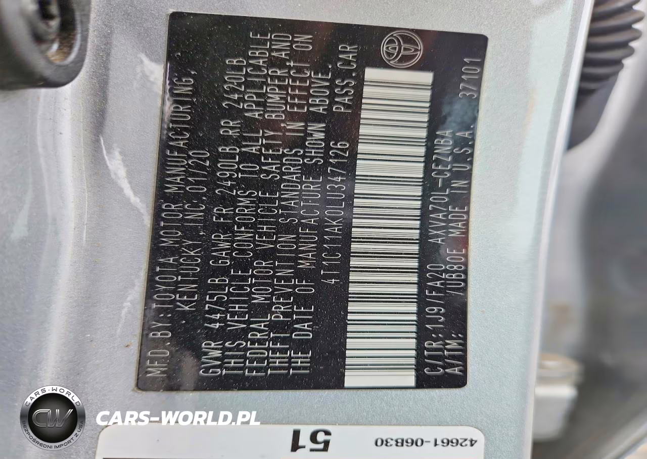 2020 Toyota Camry Le VIN:4T1C11AK0LU347126 - 13