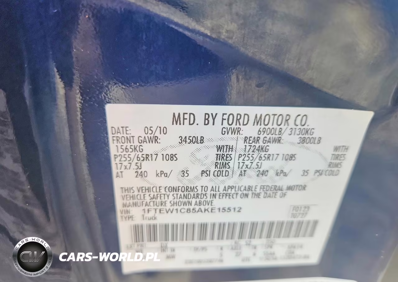 2010 Ford F150 Supercrew VIN:1FTEW1C85AKE15512 - 12