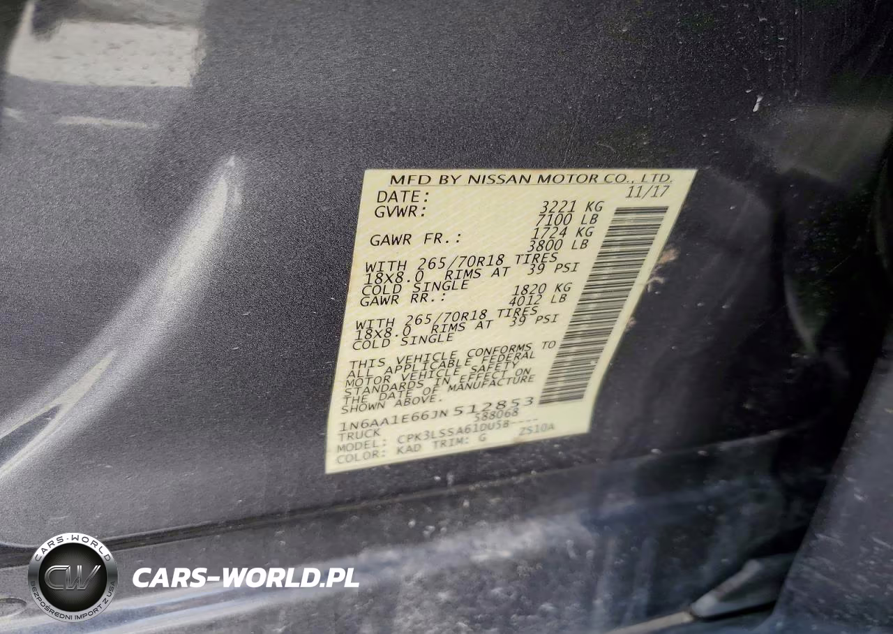 2018 Nissan Titan Sv VIN:1N6AA1E66JN512853 - 12