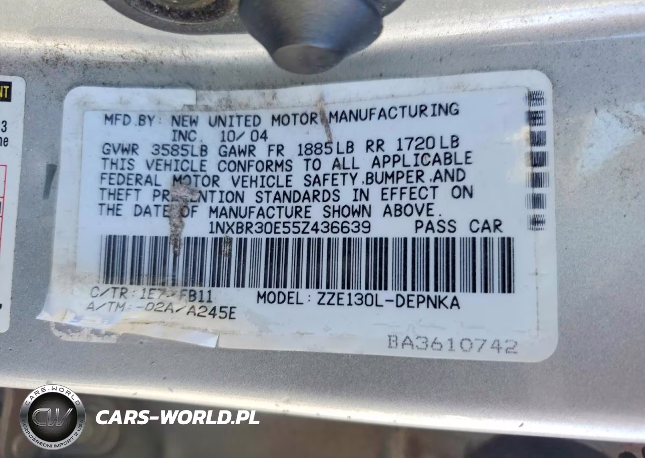 2005 Toyota Corolla Le VIN:1NXBR30E55Z436639 - 12