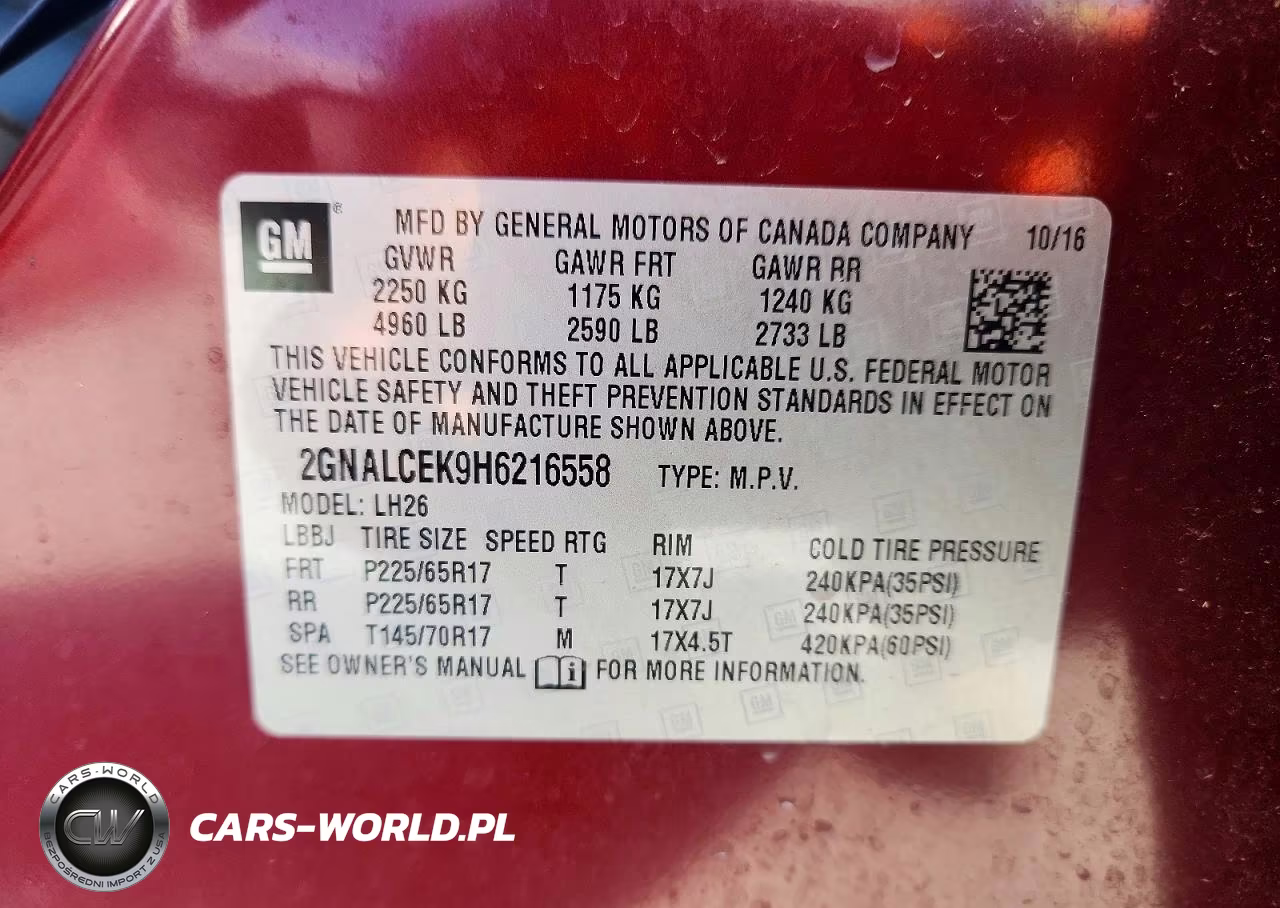 2017 Chevrolet Equinox Lt VIN:2GNALCEK9H6216558 - 14