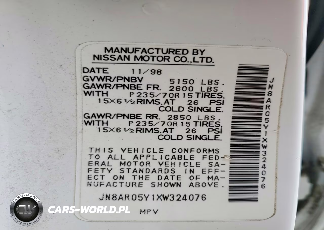 1999 Nissan Pathfinder Xe VIN:JN8AR05Y1XW324076 - 13