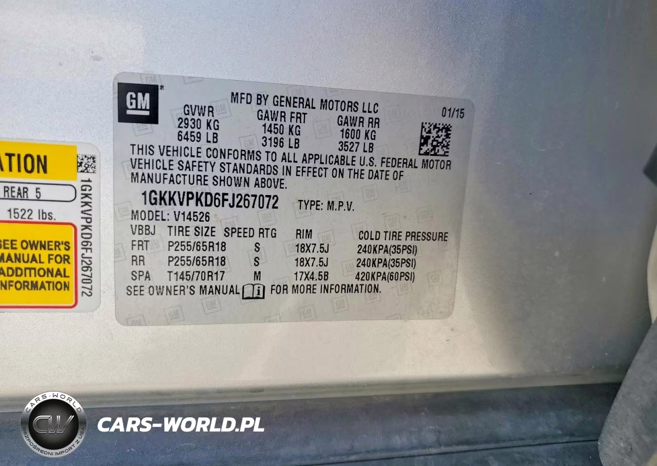 2015 GMC Acadia Sle VIN:1GKKVPKD6FJ267072 - 13