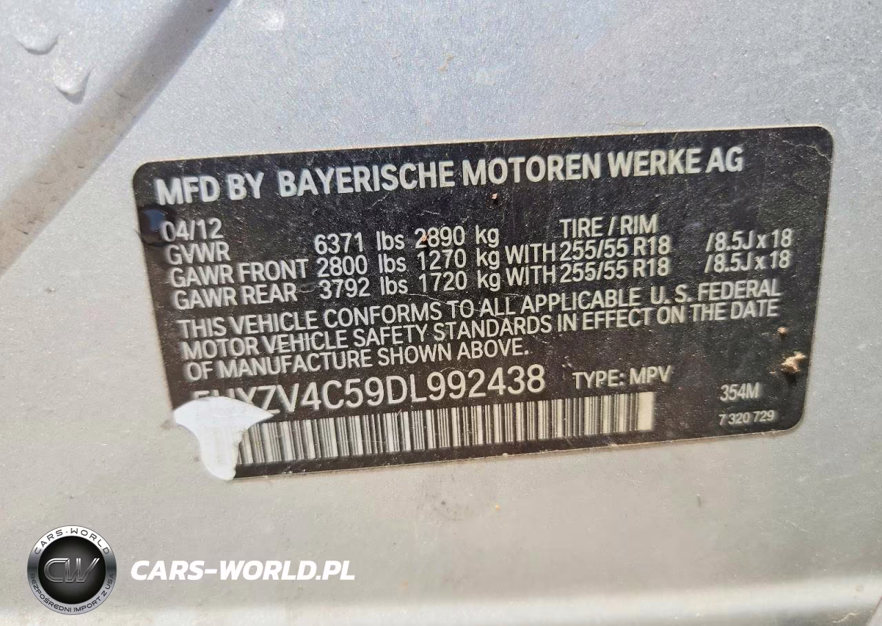 2013 BMW X5 xDrive35I VIN:5UXZV4C59DL992438 - 13