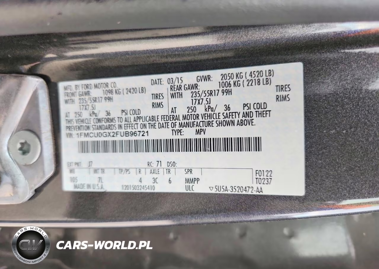2015 Ford Escape Se VIN:1FMCU0GX2FUB96721 - 13