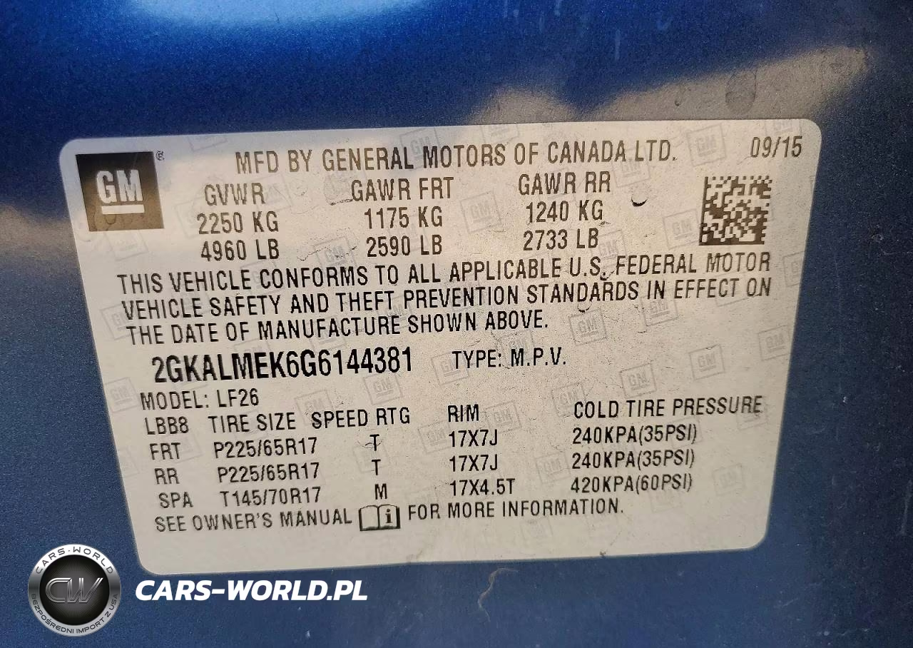 2016 GMC Terrain Sle VIN:2GKALMEK6G6144381 - 13
