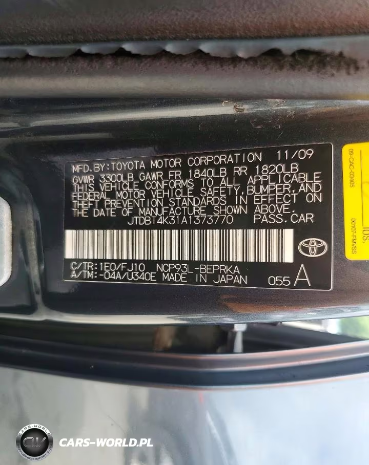 2010 Toyota Yaris Base VIN:JTDBT4K31A1373770 - 12