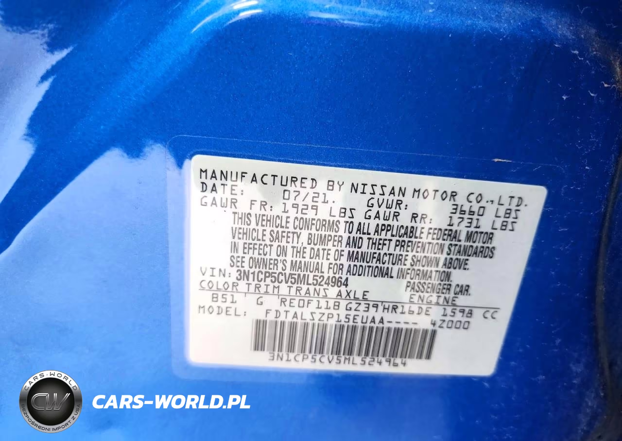 2021 Nissan Kicks Sv VIN:3N1CP5CV5ML524964 - 14